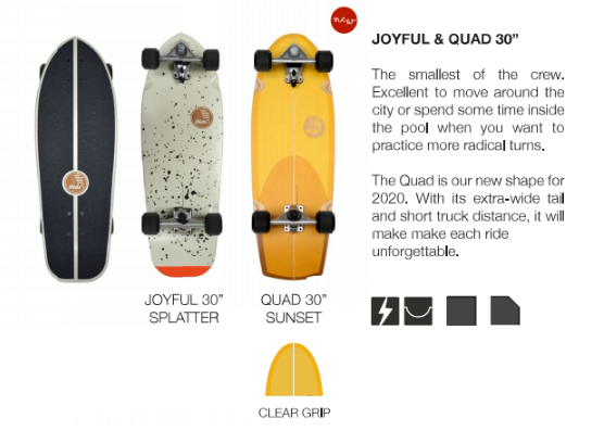 surfskate slide joyful quad 30