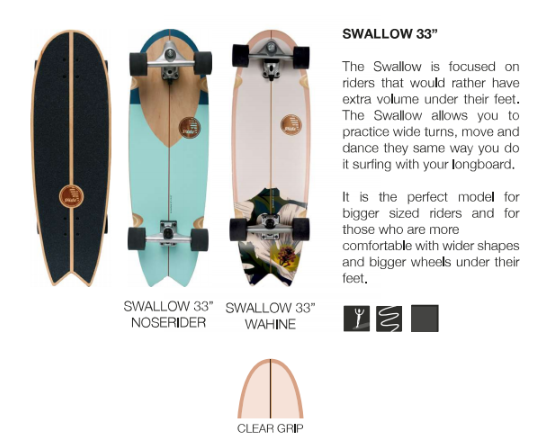 surfskate slide swallow 33