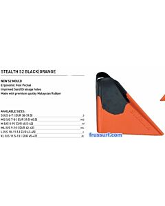 Aletas Stealth S2 black-orange