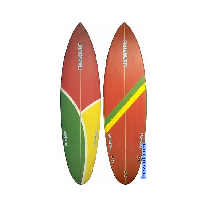 Tabla de surf Evolutiva FrusSurf 6'-6''x20''x2 3/4'' roja-verde-amarilla
