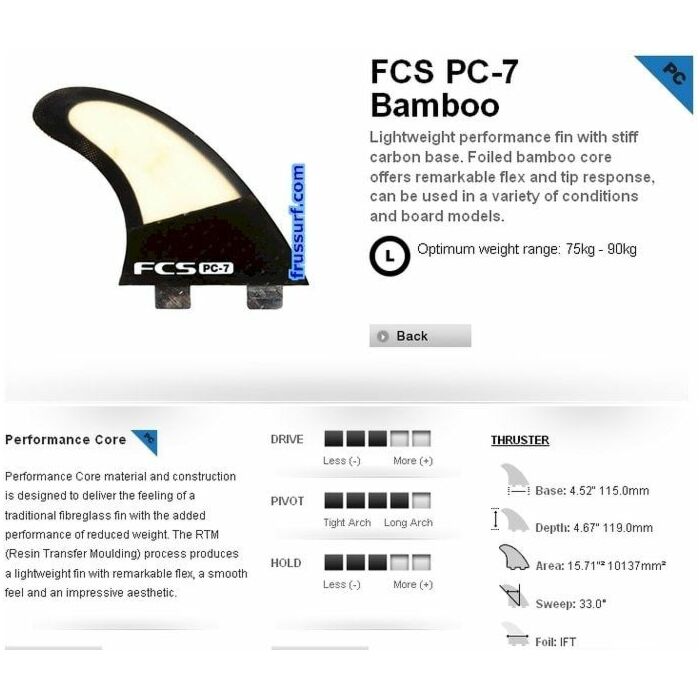 Quillas FCS PC-7 Bamboo