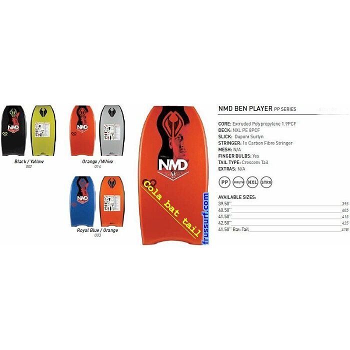 Bodyboard NMD Ben Player PP bat tail 2012 41-5''